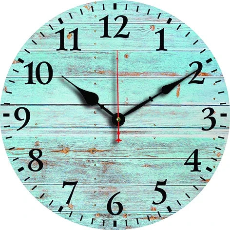 Vintage wall clock in decorative and silent wood - 21-0736 / 8 inches (20cm)