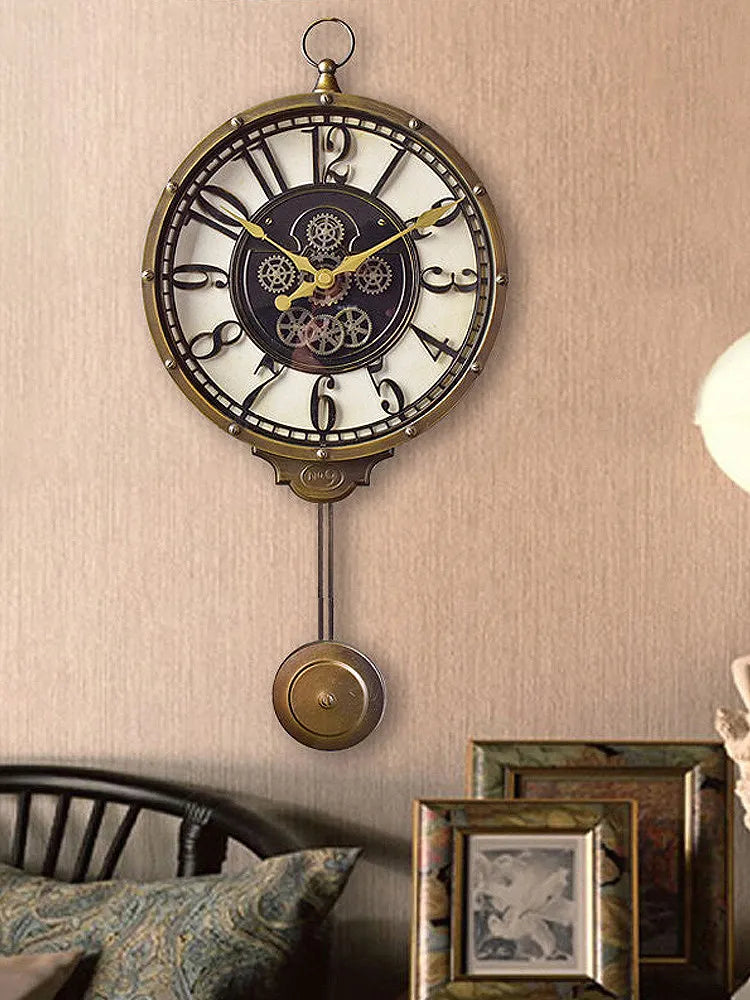 Silent American style retro wall clock decorative gift - view 3