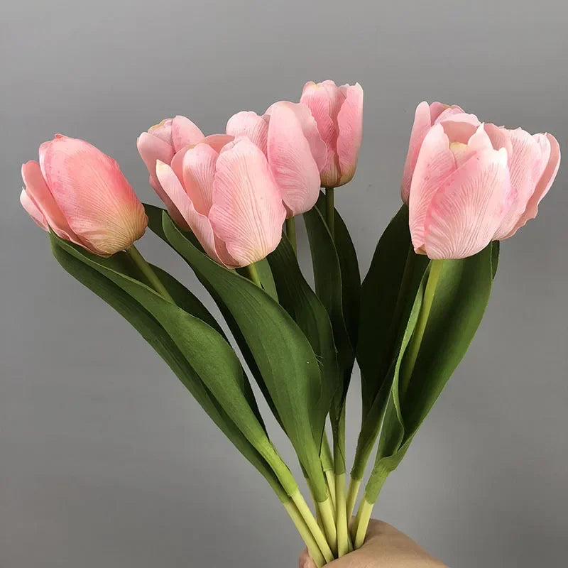 5 artificial tulips for realistic decoration