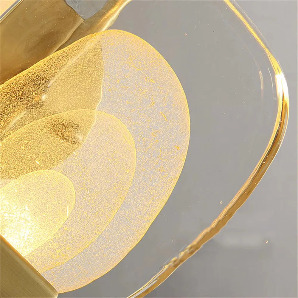 Led luxury wall sconce in brass and crystal modern design - view 6
