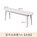 1m White Wooden Bench