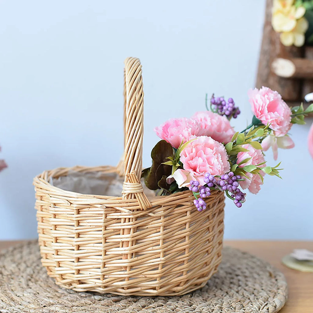 Wedding flower basket with butterfly knot large multipurpose capacity - view 2
