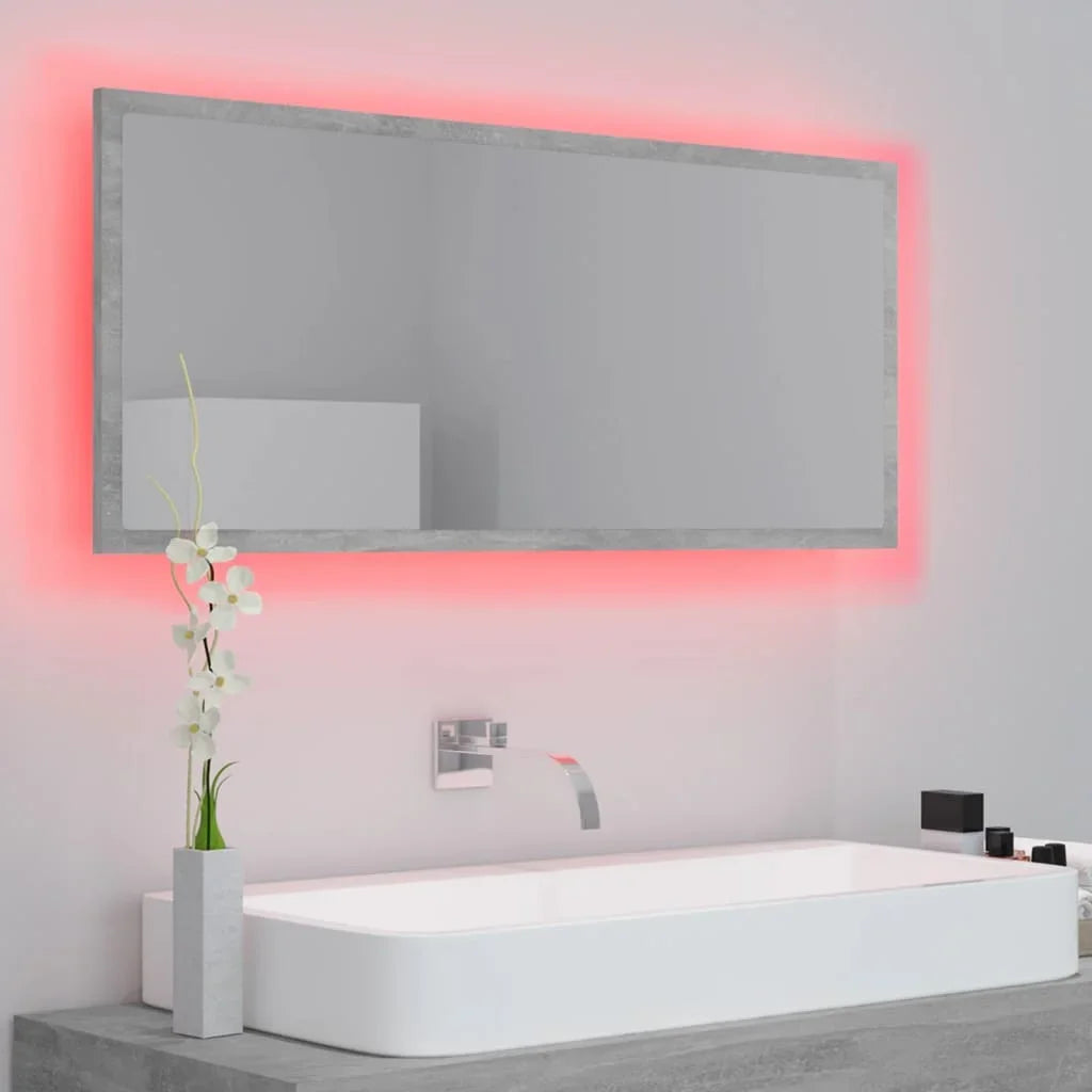 LED bathroom gray concrete 100x37cm acrylic, modern Dressing room furniture girl bedroom bedside cabinet storage vanity wardrobe - view 5