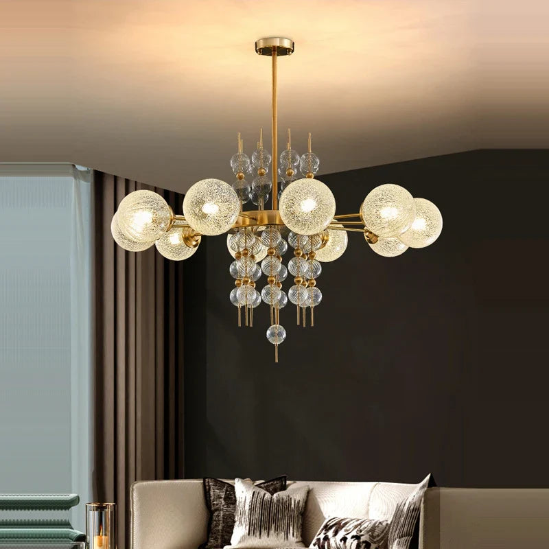 Classic chrome bubble chandelier trend 2024 with led lighting - view 4