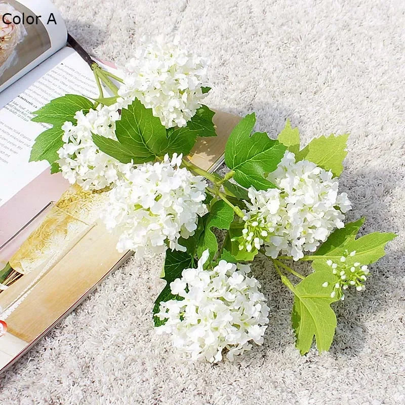 Silk Hortensia Snowball Artificial Flower Arrangement, Style One - A 1 Piece
