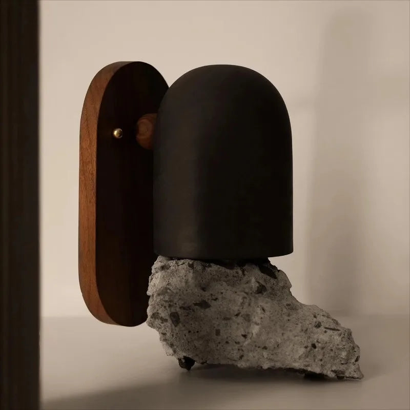 Nordic wall app in walnut style wabi sabi zen Japanese atmosphere - view 4
