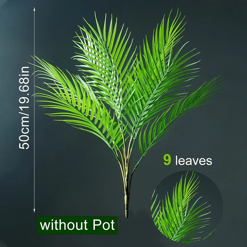Large Artificial Coconut Palm Tree Indoor Outdoor - 50cm 9 Leaves