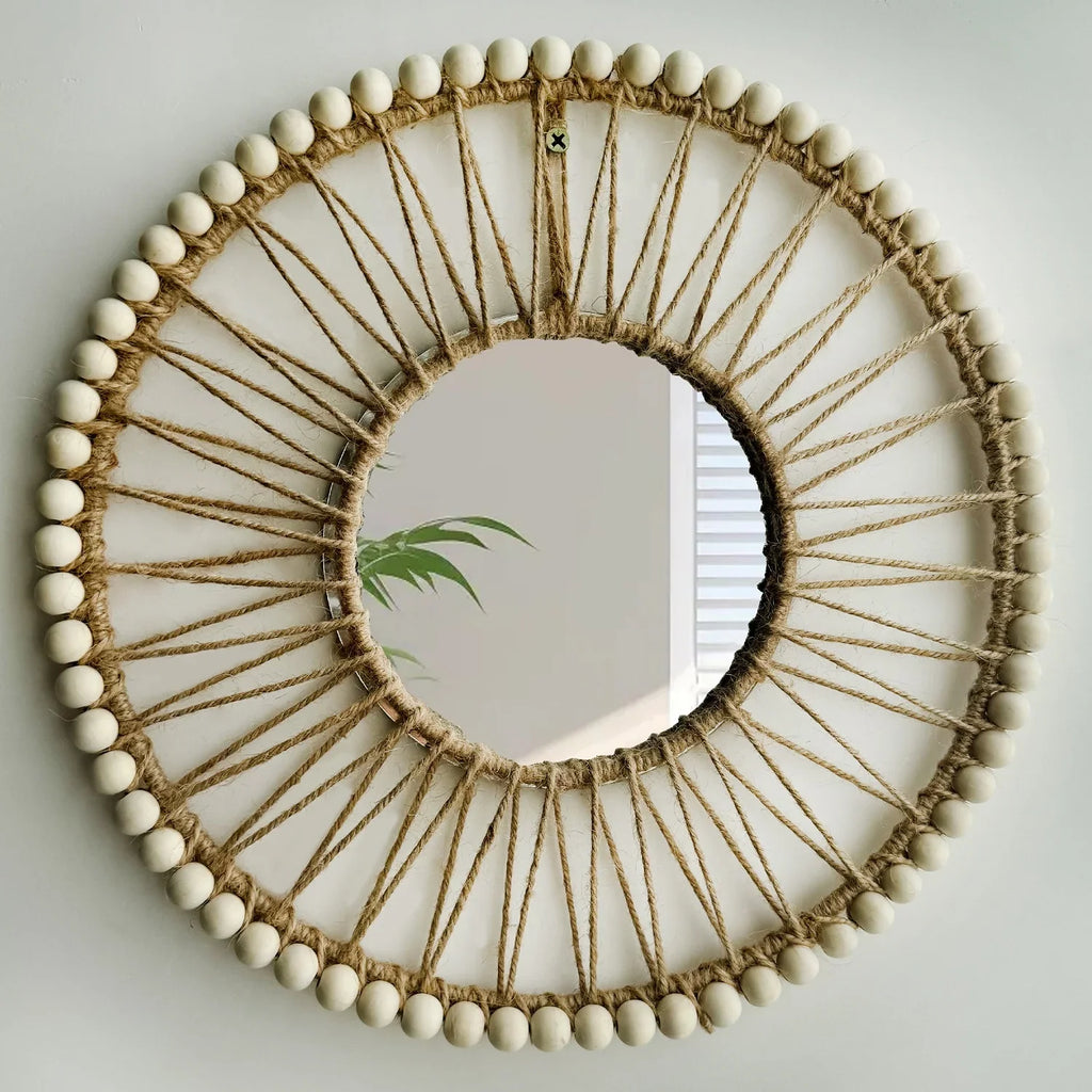Decorative mirror hand woven Nordic for elegant interior