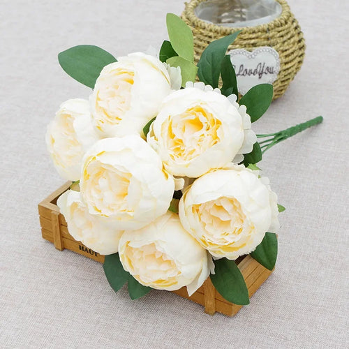 7-Head Artificial Silk Peony Bouquet for Weddings - view 2