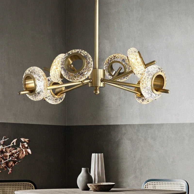 Nordic chandelier in cracked glass modern minimalist style with leds - view 4