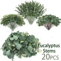 Set of 20 artificial eucalyptus leaves for floral decoration