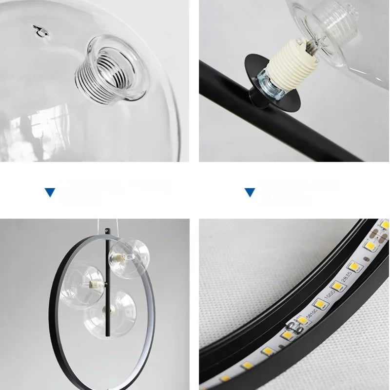 Modern design bubble glass pendant light for restaurant - view 5