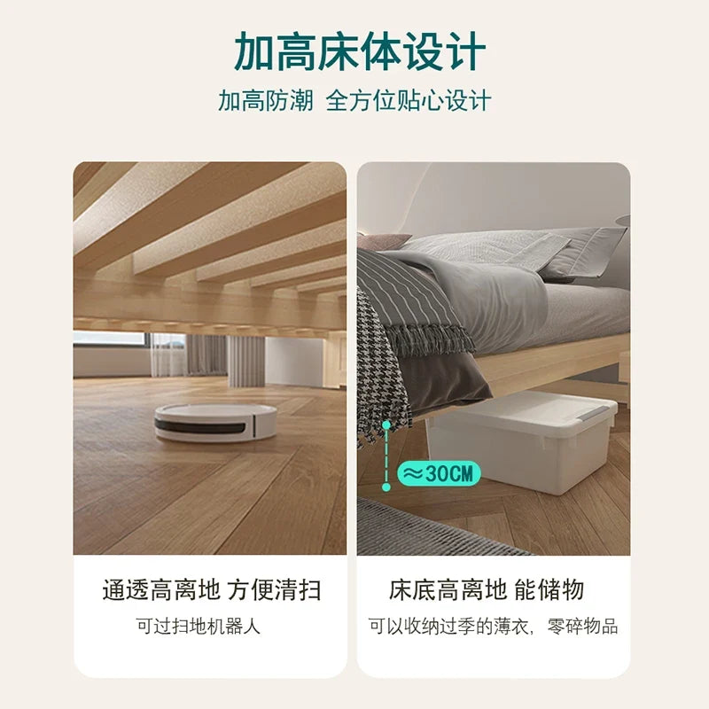 Customized: Fold-out sofa bed, dual-purpose all-solid wood, small apartment, telescopic bed, pull-out bed, push-pull bed, foldab - view 3