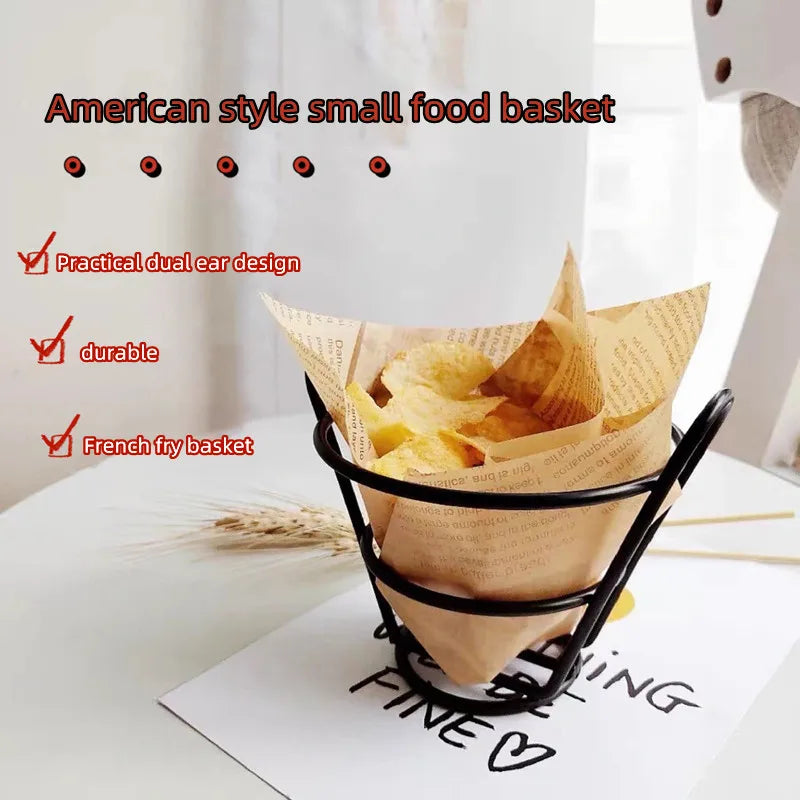 Storage basket for snacks and fried food