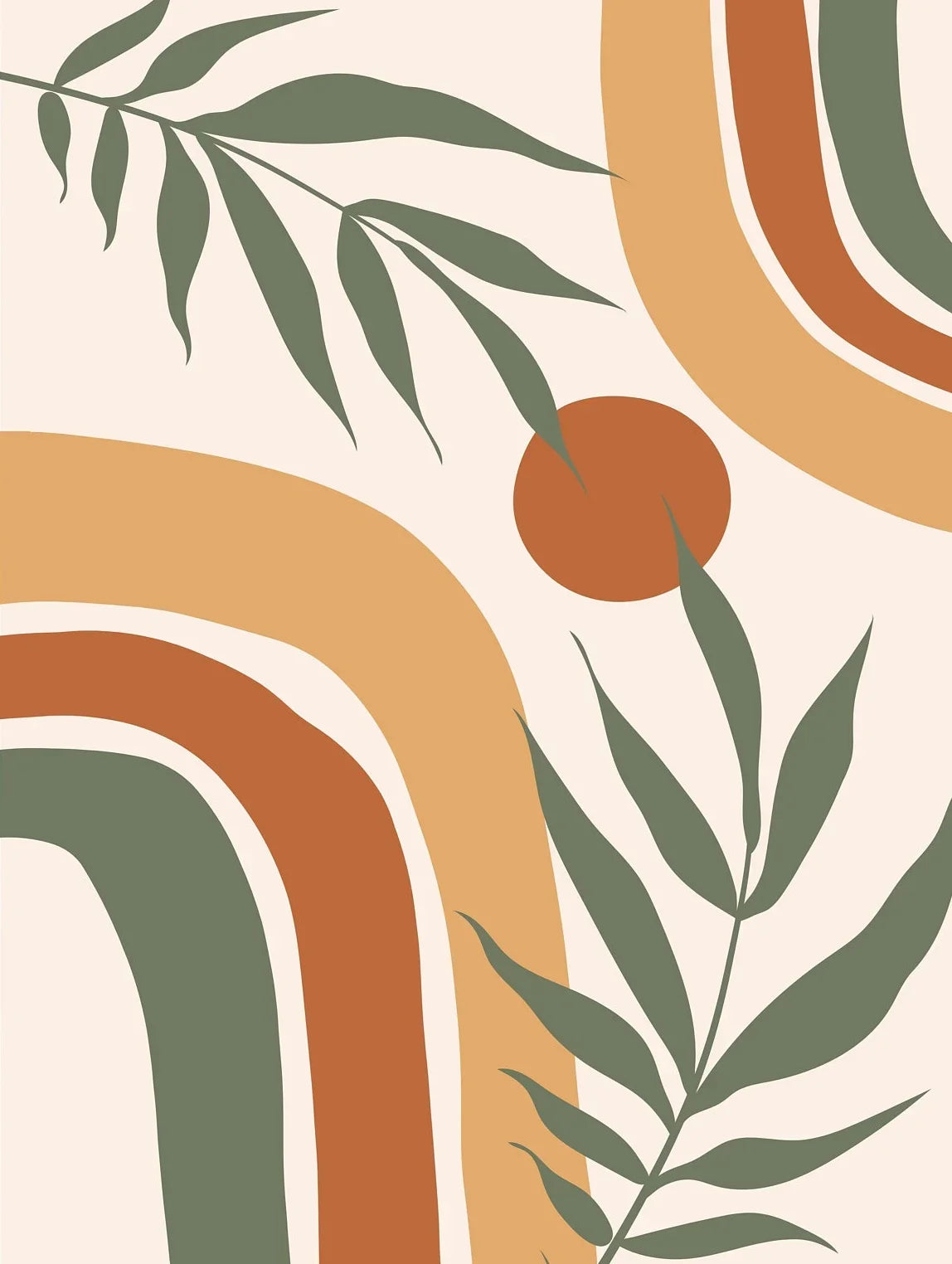 Set of 3 Abstract Wall Art Posters in Scandinavian Style - 20X30cm Unframed