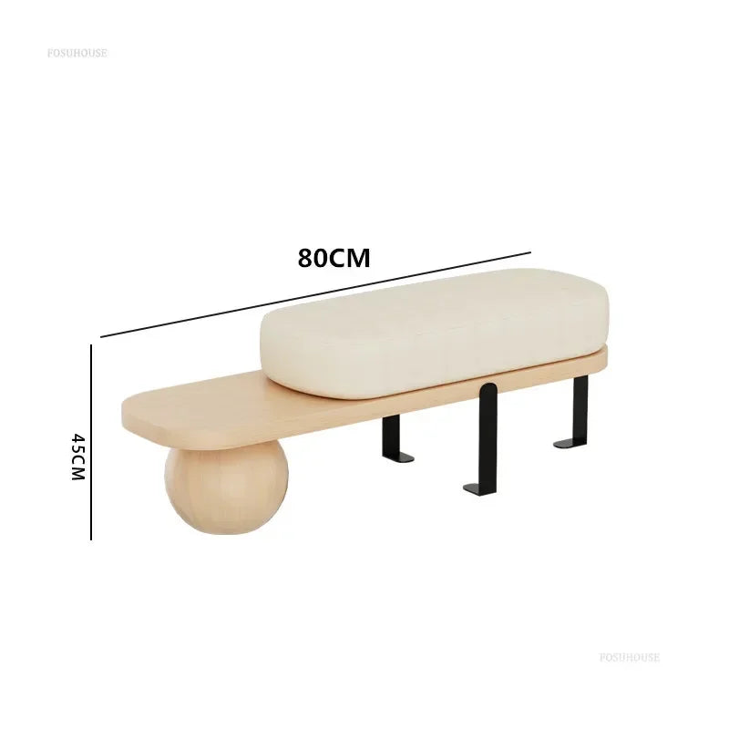 Multifunctional solid wood bench for elegant interior - 80cm Log