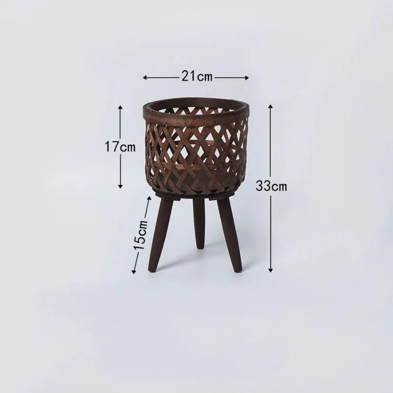 Hand woven rattan flower pot for green plants - 4