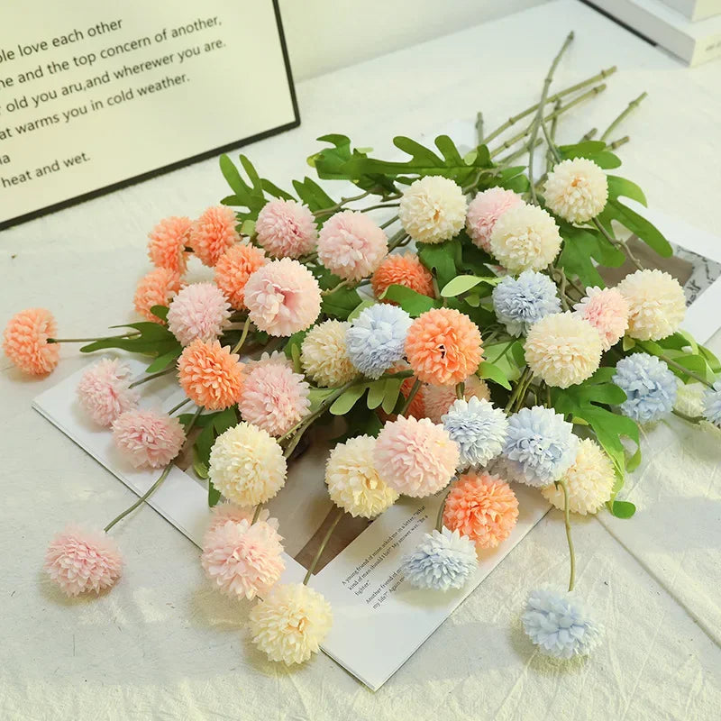 Artificial chrysanthemum branch for elegant floral decoration - view 2
