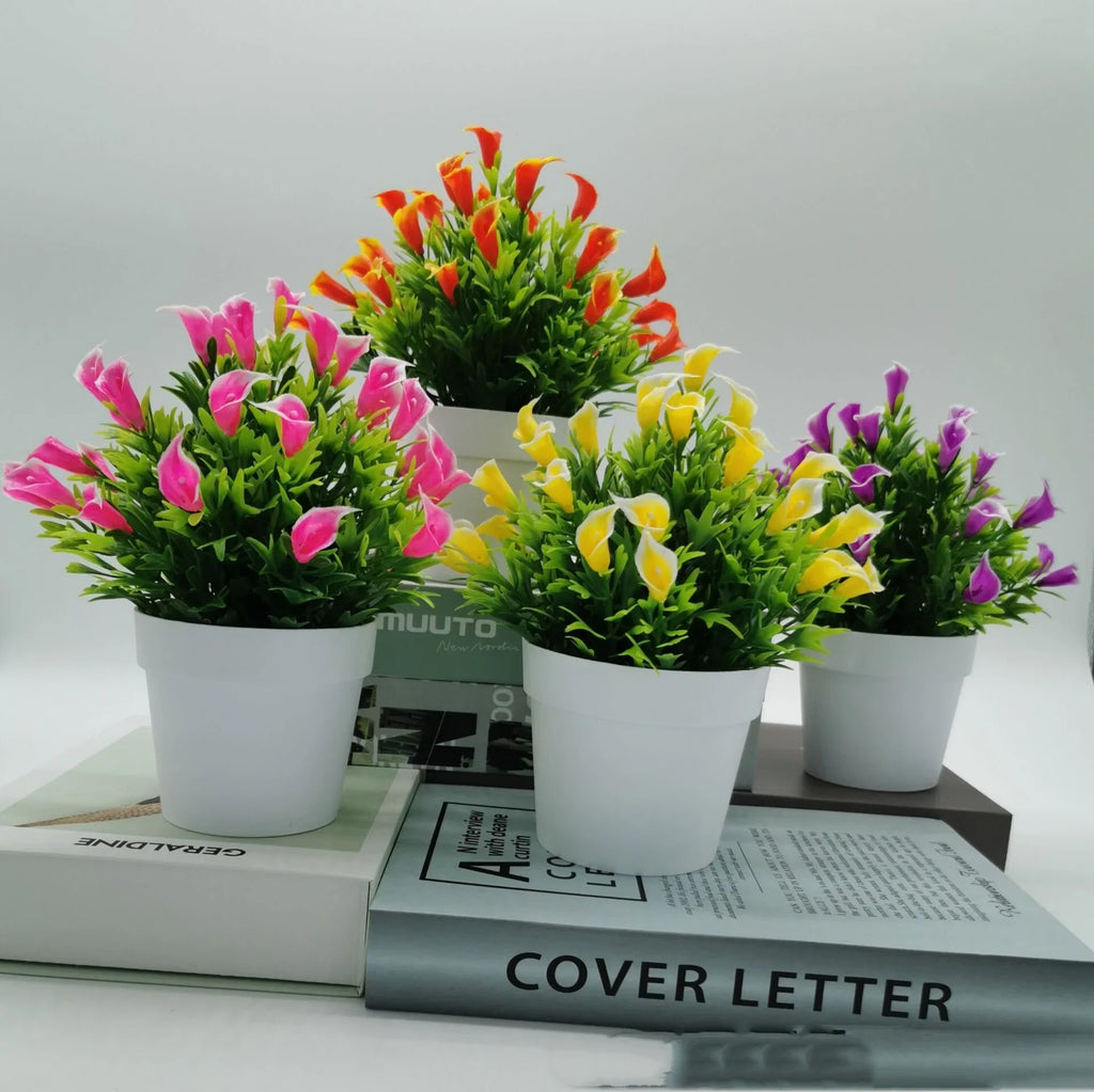 Artificial plant bonsai flower pot interior and exterior decoration