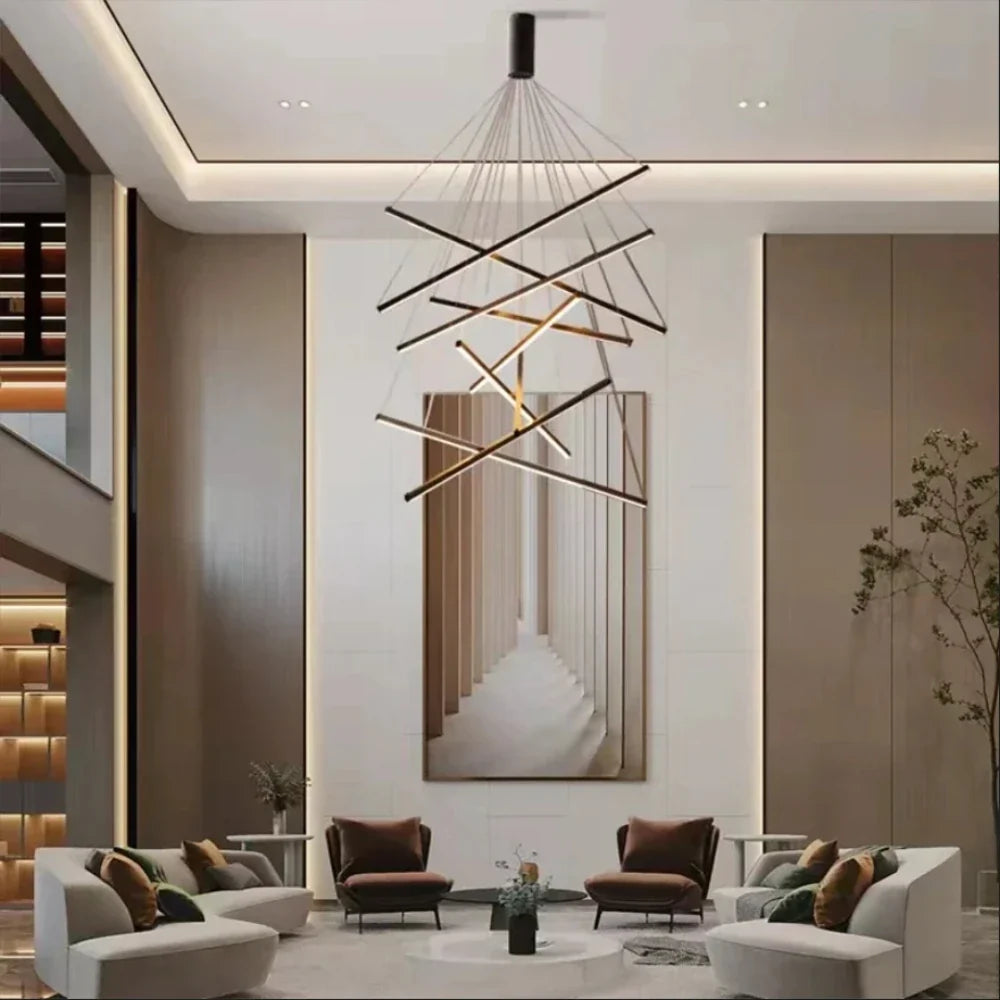 Modern Design Single LED Ceiling Light, Penthouse Lobby Duplex Corridor Hotel Lobby Living Room Ceiling Decoration Chandelier - view 3