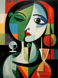 Versatile 5D Diamond Painting Kit, Abstract Picasso-Style Woman - HUA3166 / 30x40cm Round