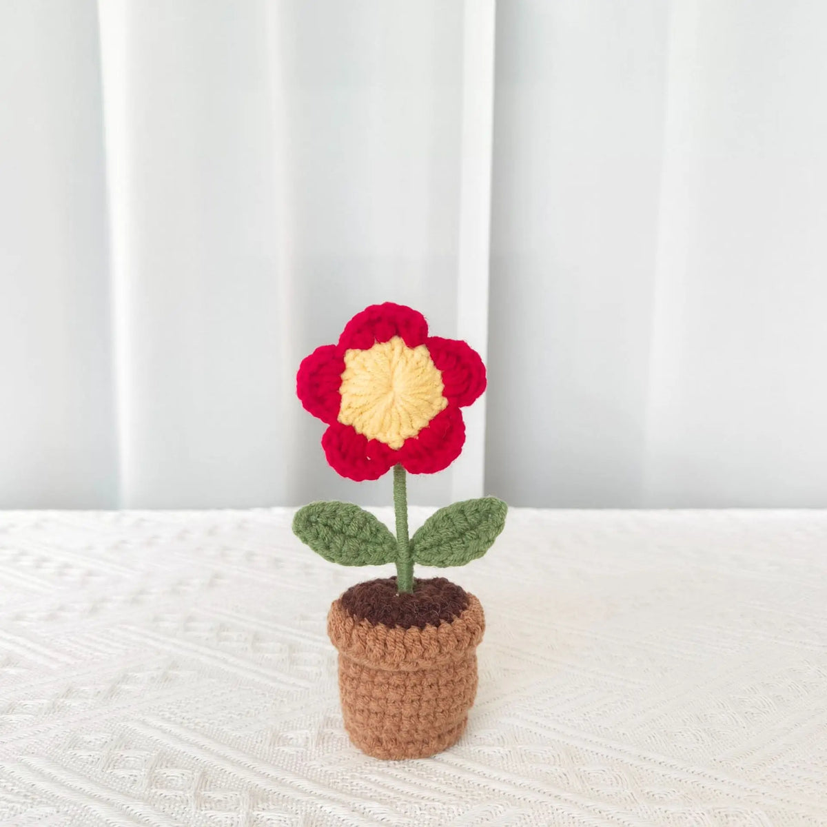 Handmade pot plant for decorative gift of Saint valentine - Red Flower