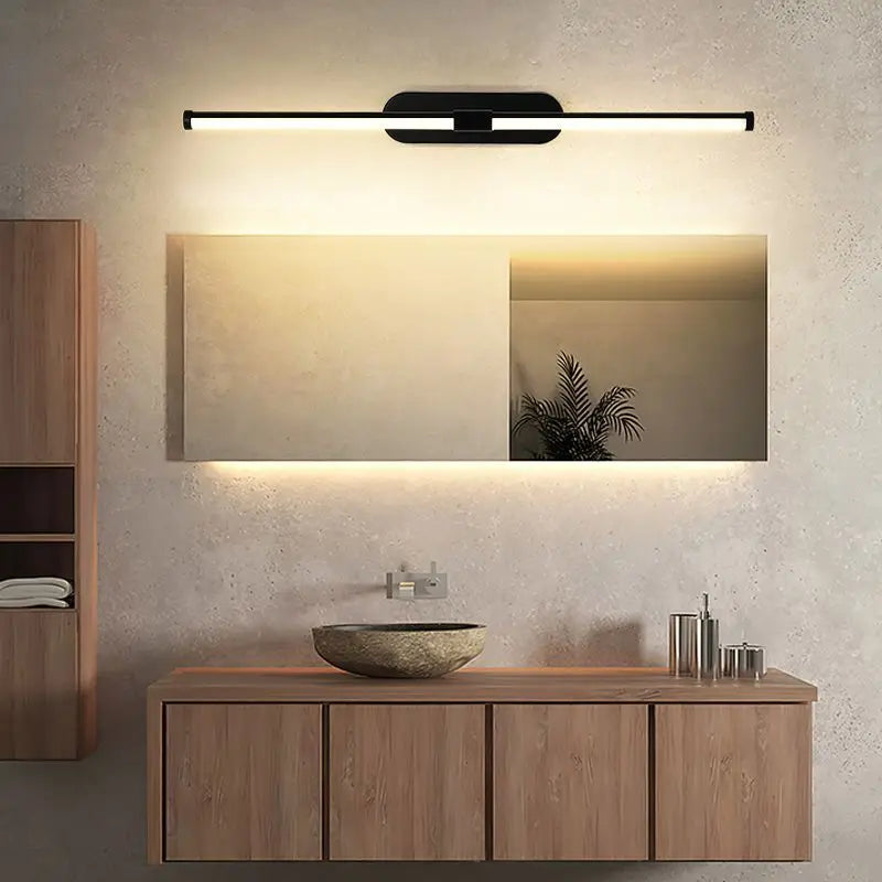 Waterproof anti-fog cosmetic mirror with modern led lighting - view 5