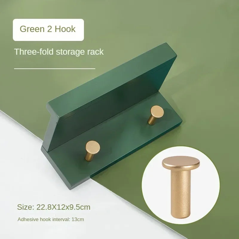 Wooden wall coat holder for creative and practical storage - Green Hook 2