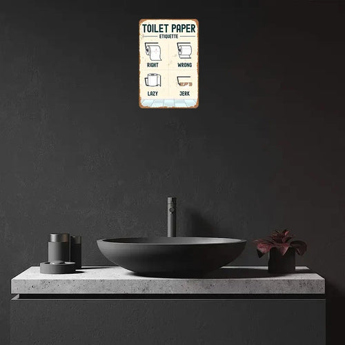 1pc Vintage Bathroom Metal Sign  Tin Sign , Wall decor For Home Bathroom Toilet, 8x12 Inches - view 2