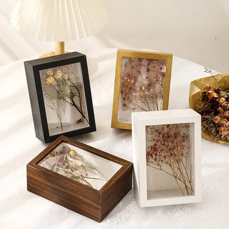 3d wooden photo frames support dried flowers handmade decoration - view 3