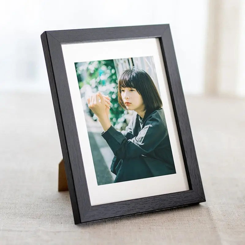 Vintage wooden photo frame for decoration and gift - Black Frame / 9X13cm 5 pouces