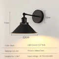 Height adjustable retro wall sconce with decorative lampshade - Black / Bulb Not Included