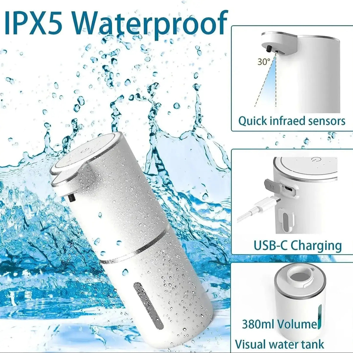 Contactless refillable foam automatic soap dispenser