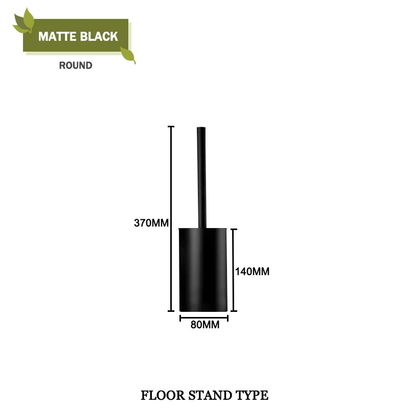Durable and elegant bathroom brush holder set for bathroom - Black Floor Short R