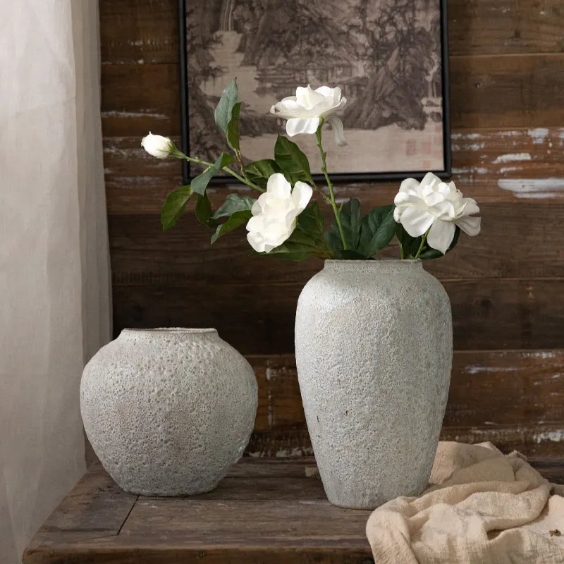 Retro Literary Creative Old Hydroponic Ceramic Vase, High-end Home Decoration, Flower Arrangement, Porch Living Room Decoration - view 2