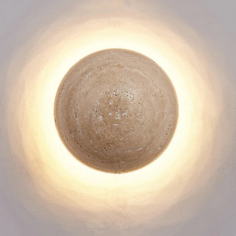 Modern wall sconce in limestone for bright interior decoration - view 3