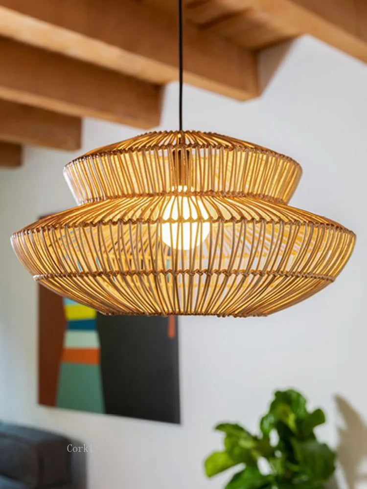 Chinese rattan pendant light for interior decoration