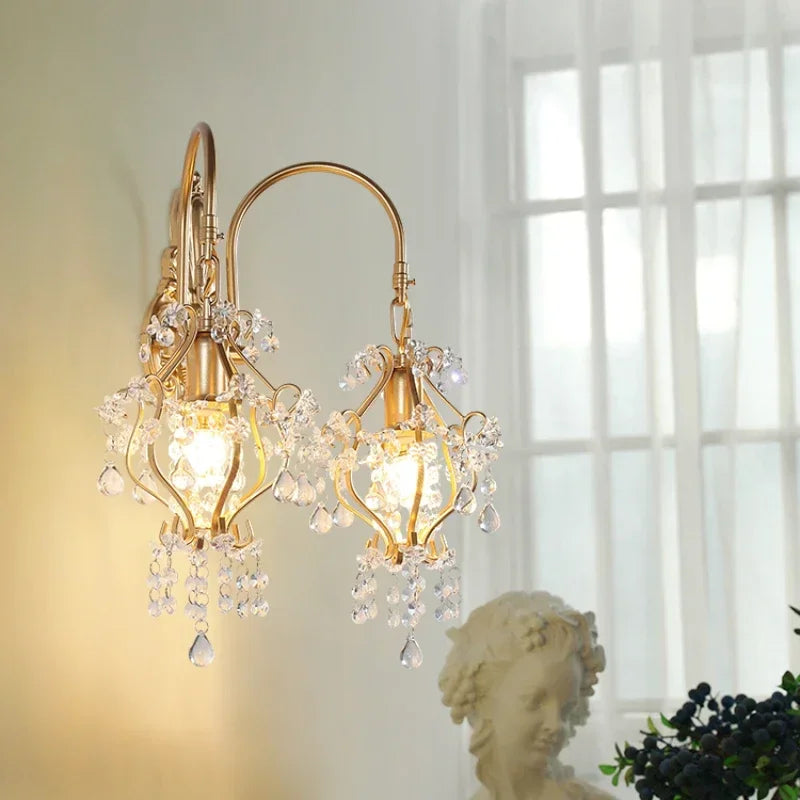 Nordic retro crystal wall sconce for interior decoration - view 4