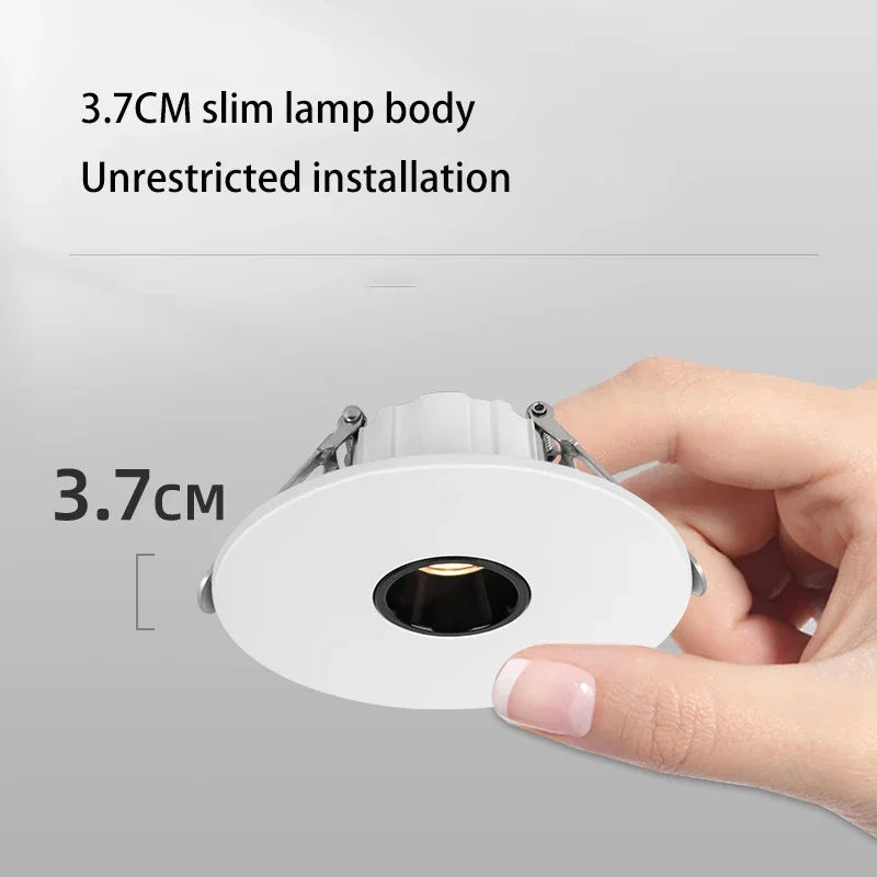 Ultra fine led spot for recessed round ambiance lighting
