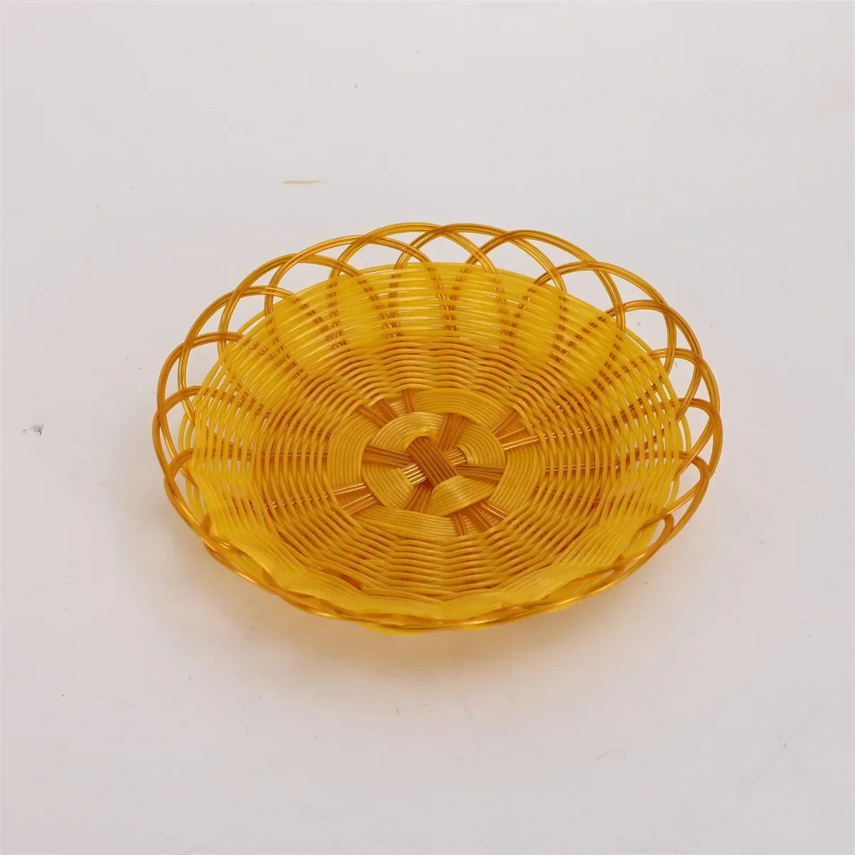 Woven rattan basket for fruit and food at home - Ronde orange / 24 6 cm