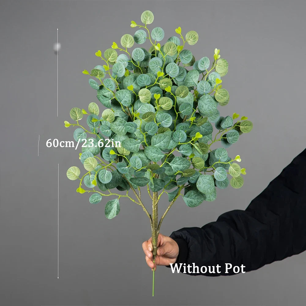 Artificial eucalyptus plants for interior and exterior decoration - 60cm-L