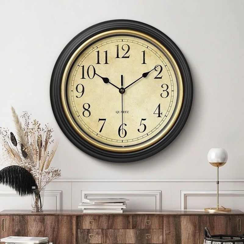 Silent vintage wall clock easy to read Roman Arabic numerals - view 2