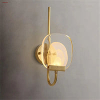 Led luxury wall sconce in brass and crystal modern design