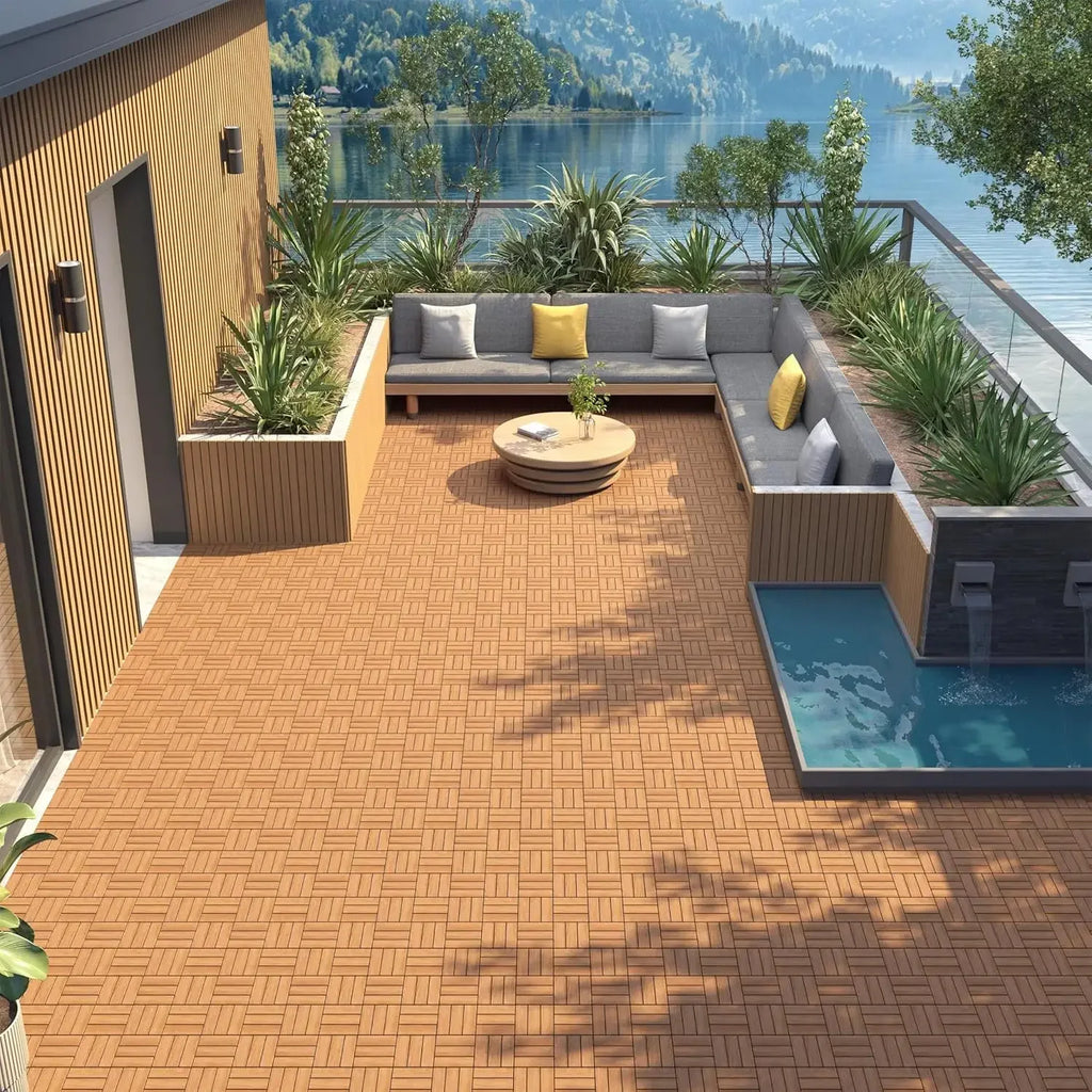 108-Pack 30cm Acacia Wood Interlocking Deck Tiles Waterproof - view 6