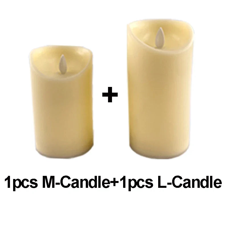 Decorative led candle for wedding and birthday - 1 pcs M and L / Ivory