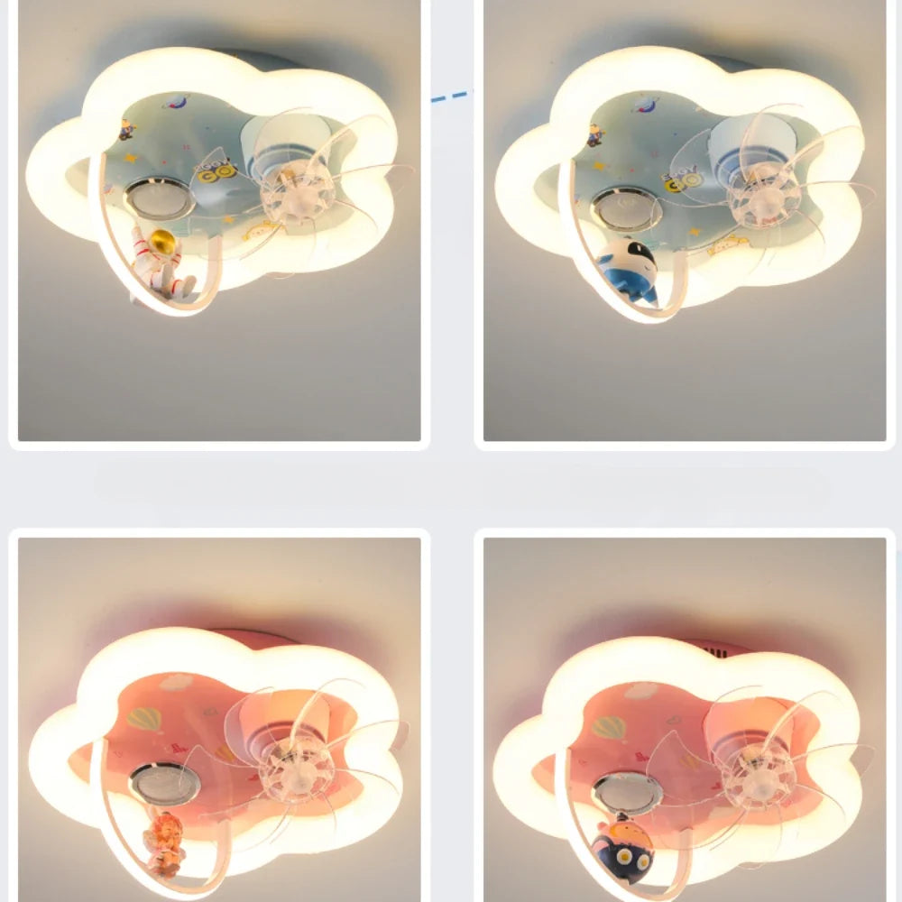 Led astronaut ceiling with fan and bluetooth music - view 4
