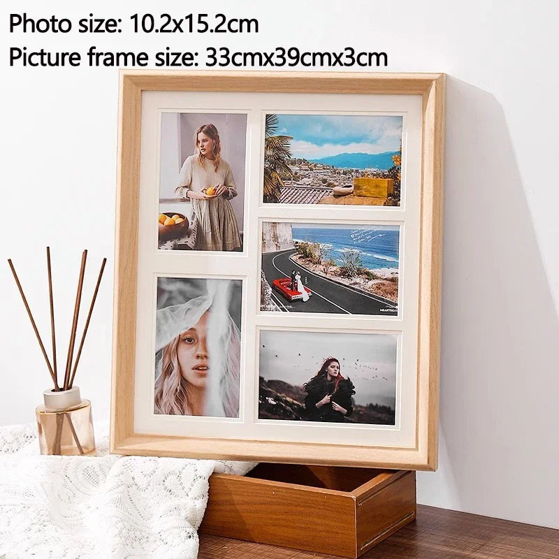 Solid wood display for decorative wedding photo frames - B-6 inches