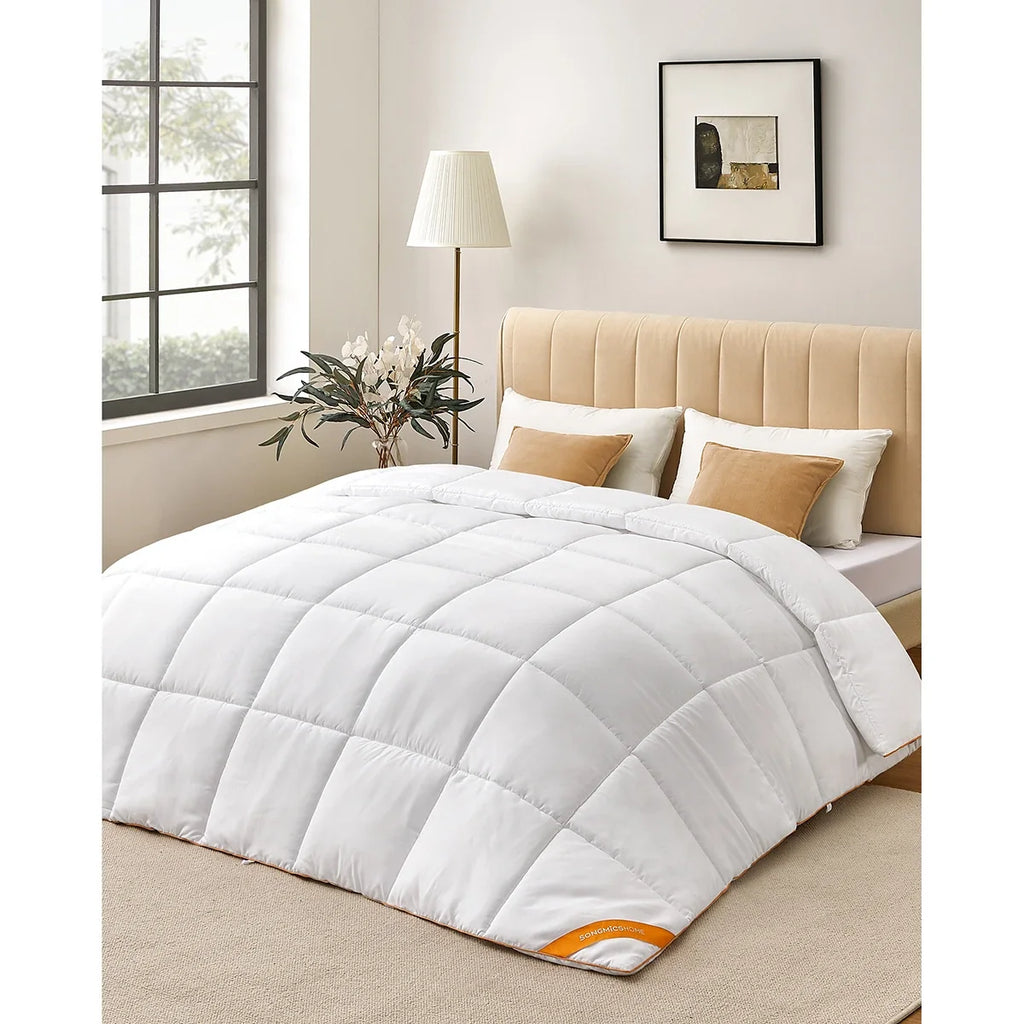 Duvet, Duvet 220 x 240 cm, Mattressed duvet with 8 buckles, 300 GSM Eiderdon, King Size duvet, White - view 3