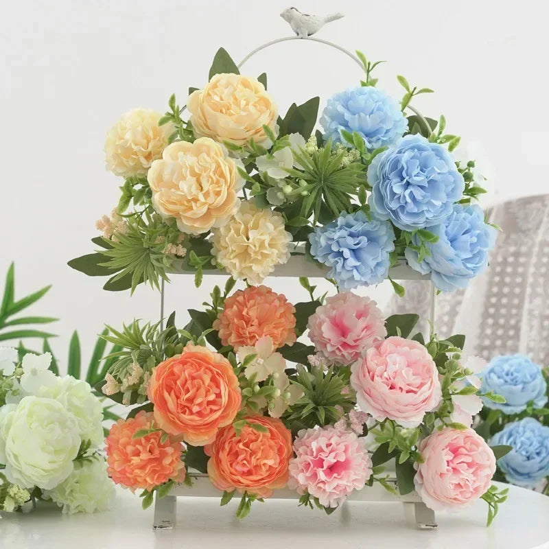 Bouquet of artificial hortensias and peonies for interior decoration - view 2