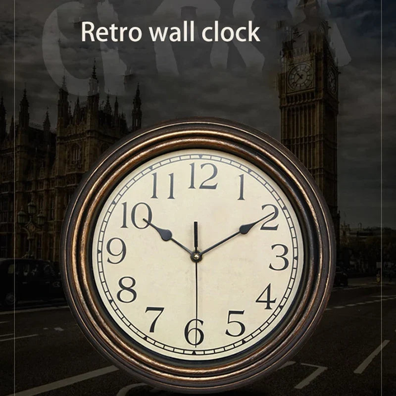 12 Inch Silent Retro Wall Clock Quartz Decorative Table Dial Battery Non-Ticking Digital Clocks for Bedroom,Black - view 2